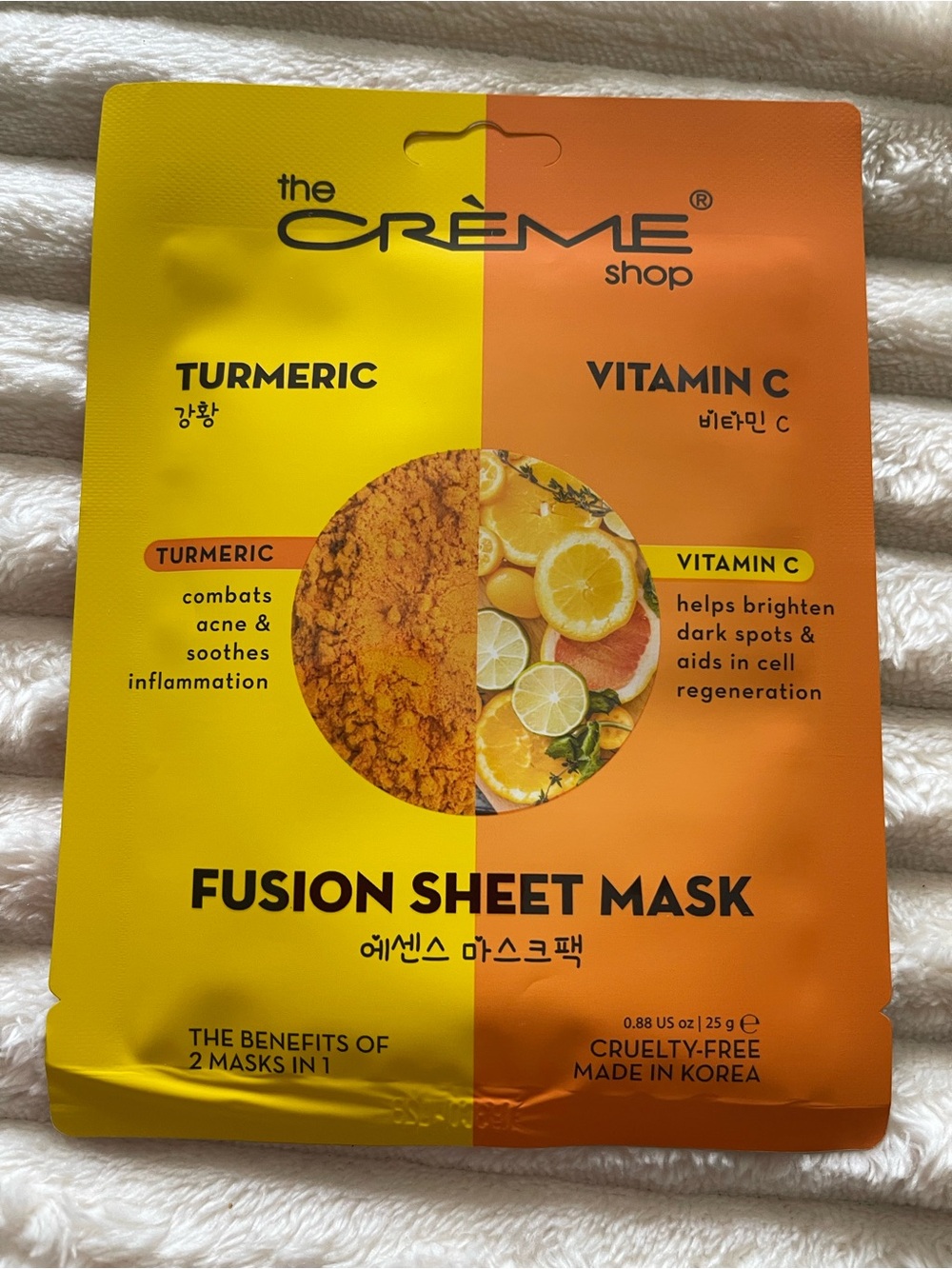 The Crème Shop Turmeric + Vitamin C Fusion Sheet Mask - Yellow & Orange